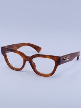 Gucci GG1837O 002 Eyeglasses Havana 51mm Cat Eye Frame